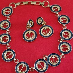 Nautical neckpiece and matching earrings
